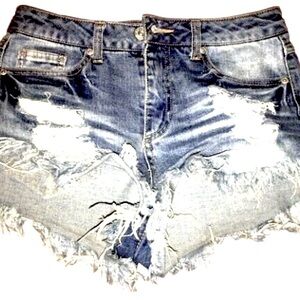 High Thigh Cut Off Shorts Frayed Rewash, High Waist, Distressed